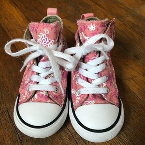 Pink floral converse size 7
